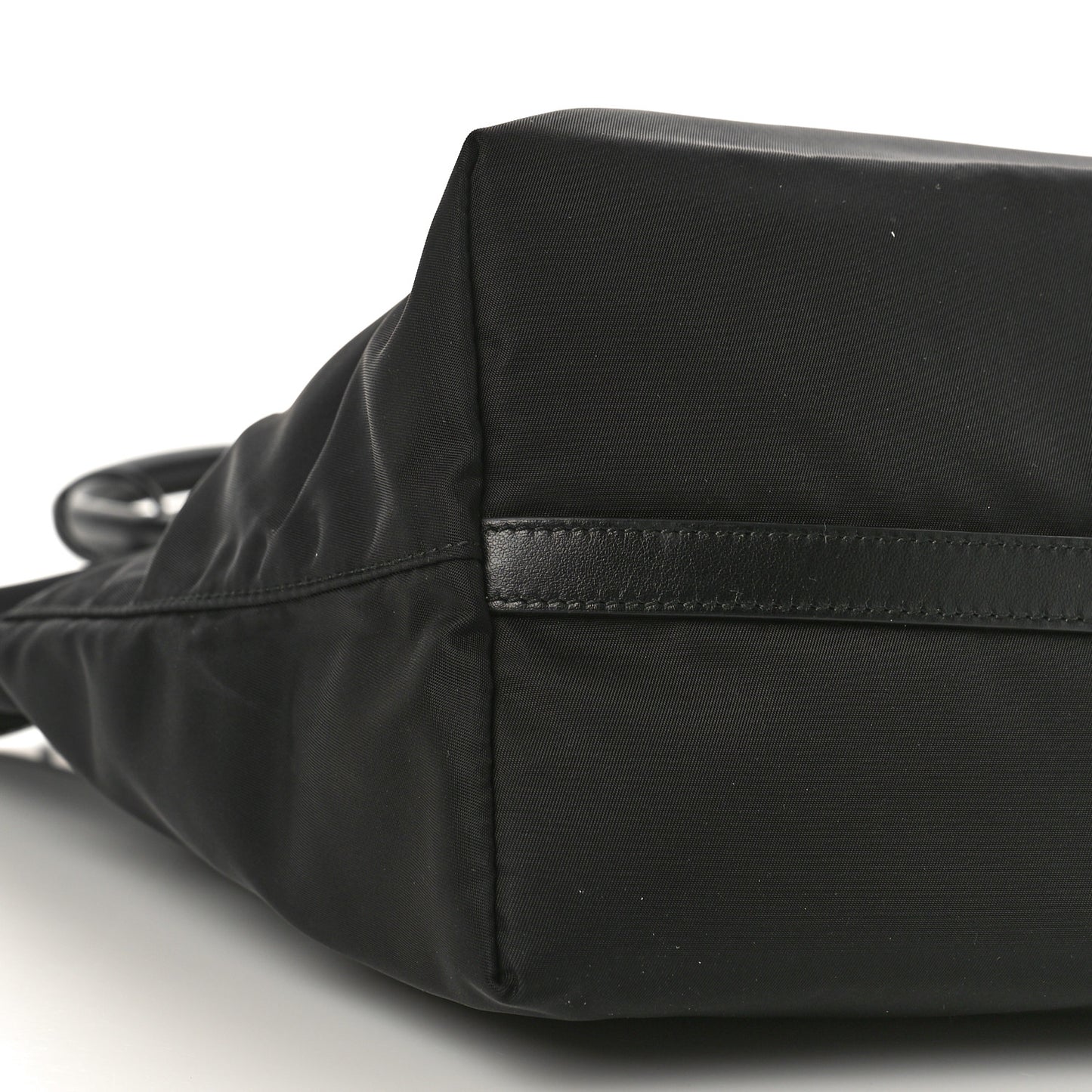 Tessuto Nylon Soft Calf Shopping Tote Black