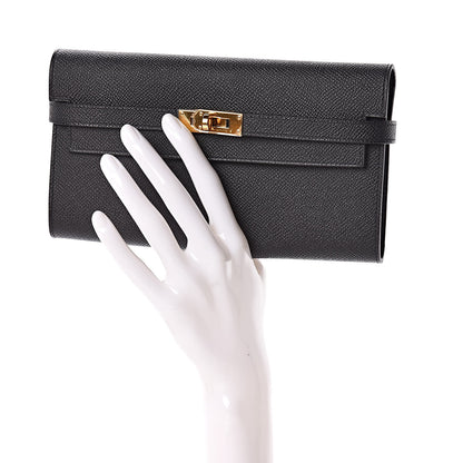 Hermes Epsom Kelly Longue Wallet Black 2 of 8