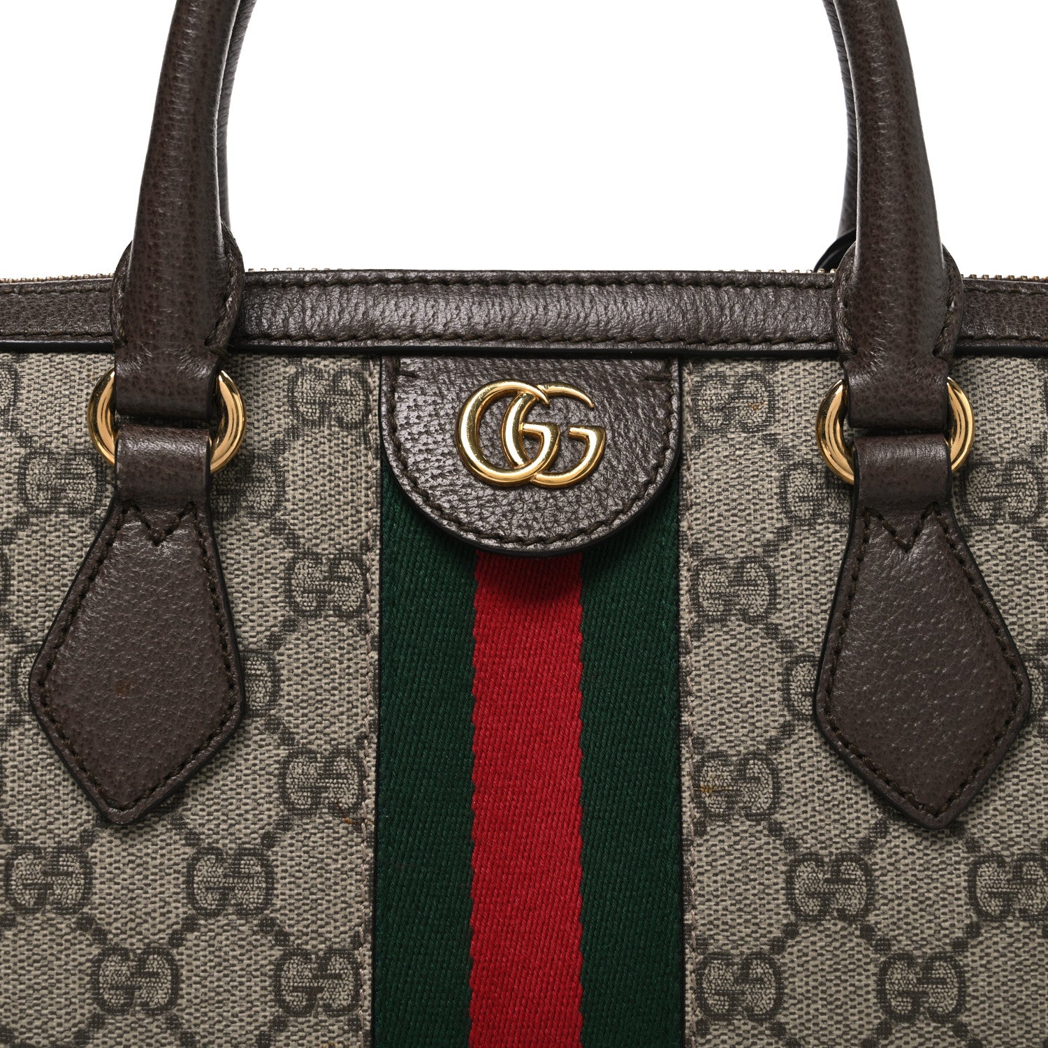 Gucci GG Supreme Monogram Web Medium Ophidia Boston Brown 8 of 10