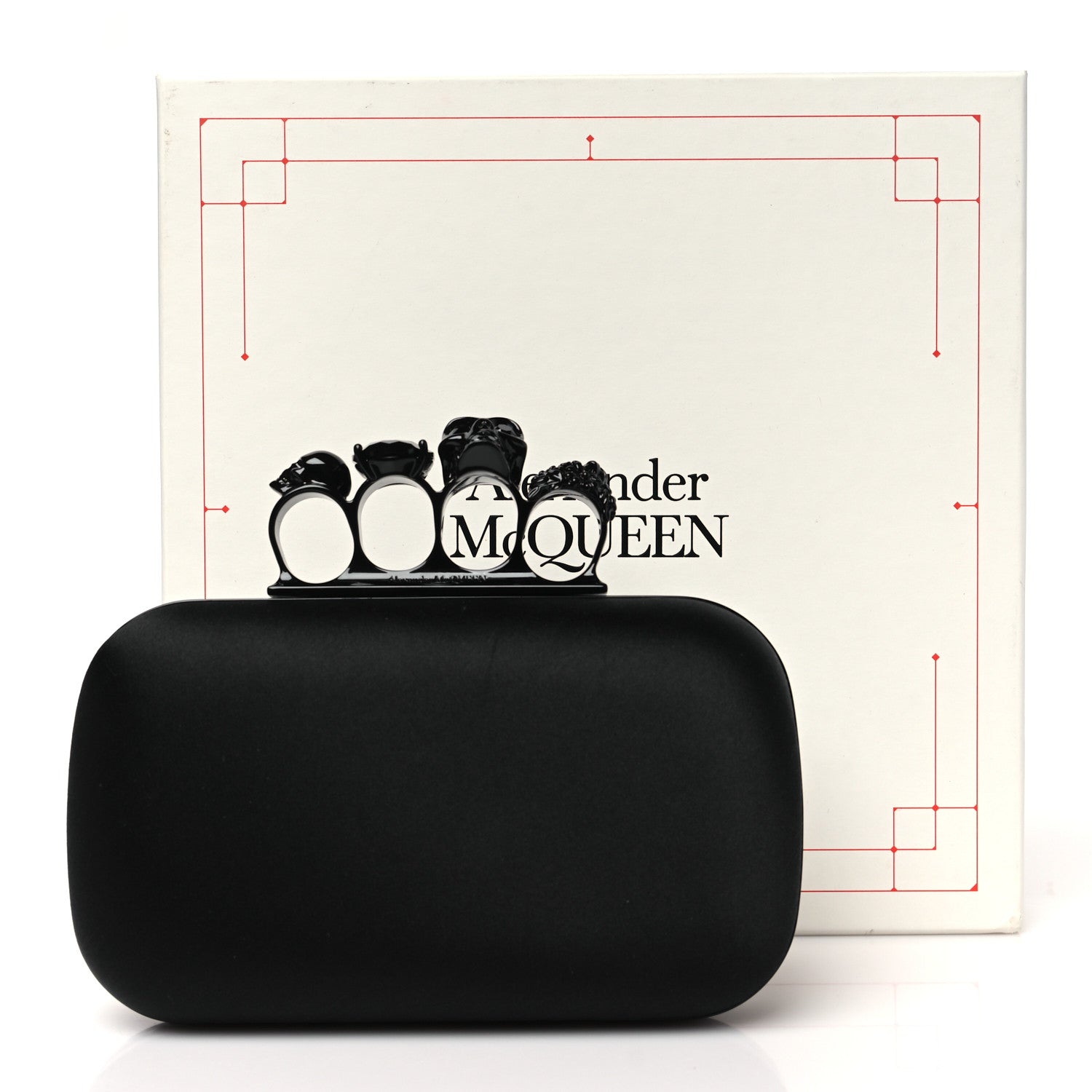 Alexander McQueen Silk Knucklebox Clutch Black 8 of 8