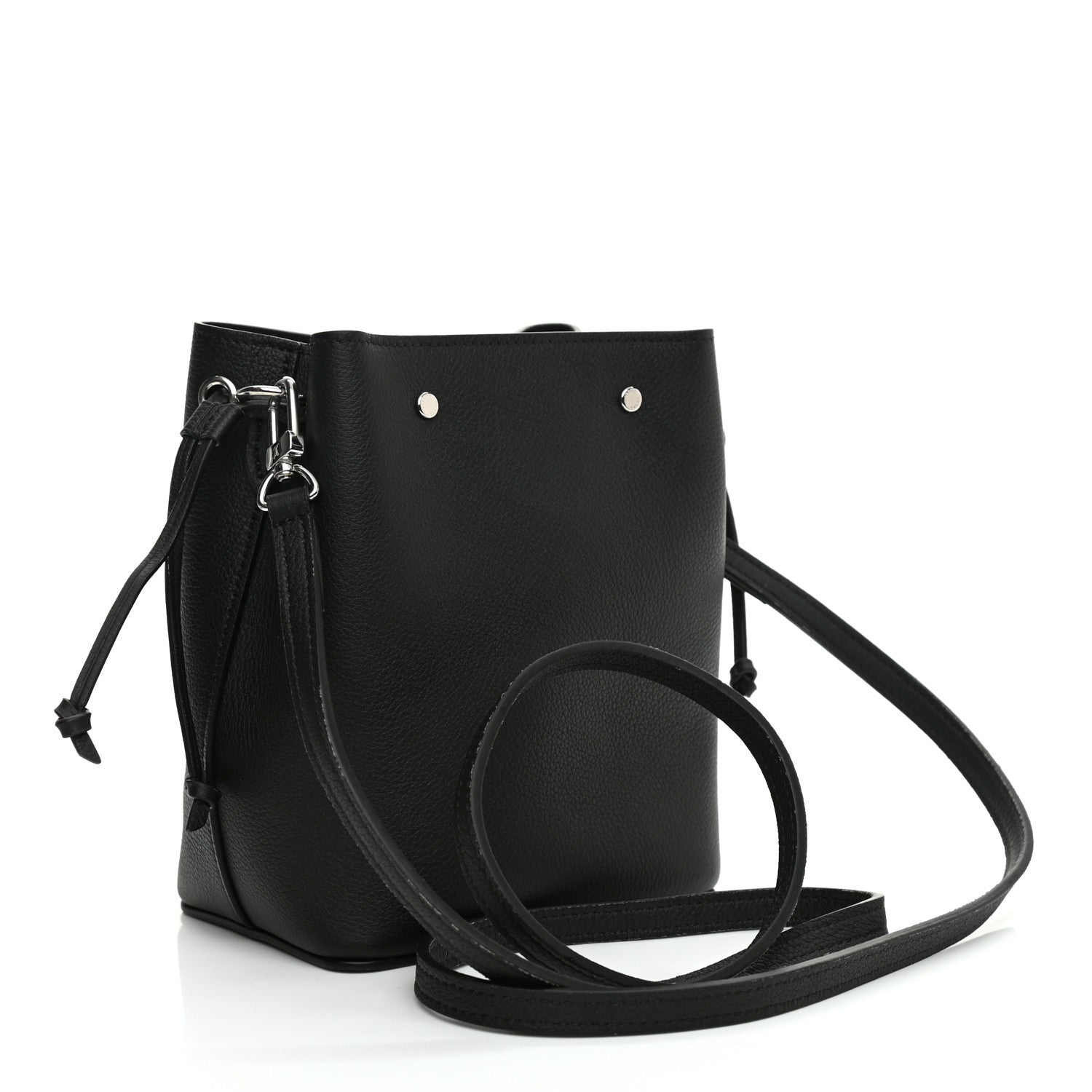 Louis Vuitton Calfskin Nano Lockme Bucket Black 3 of 9
