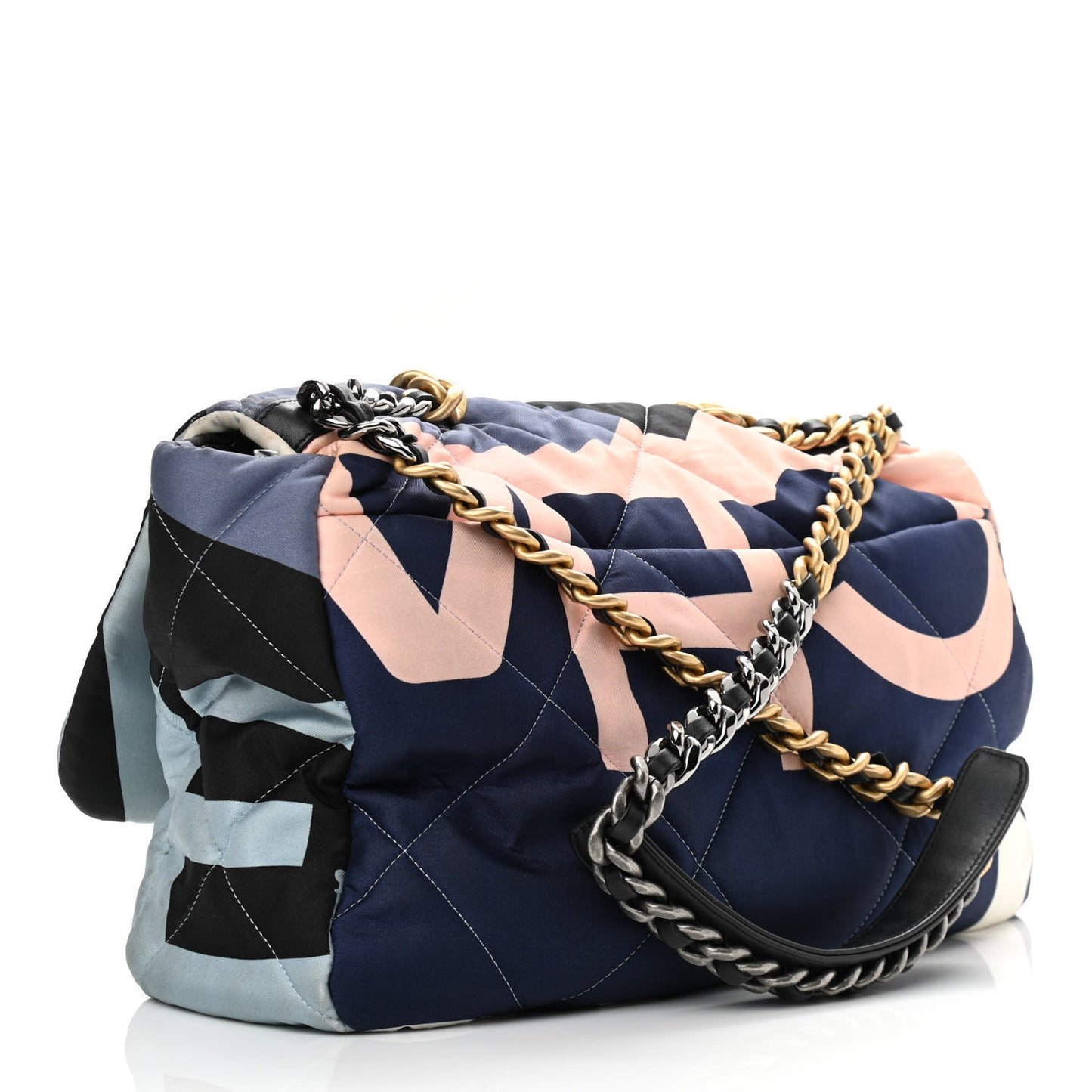 Silk Maxi Scarf Chanel 19 Flap Black Blue White