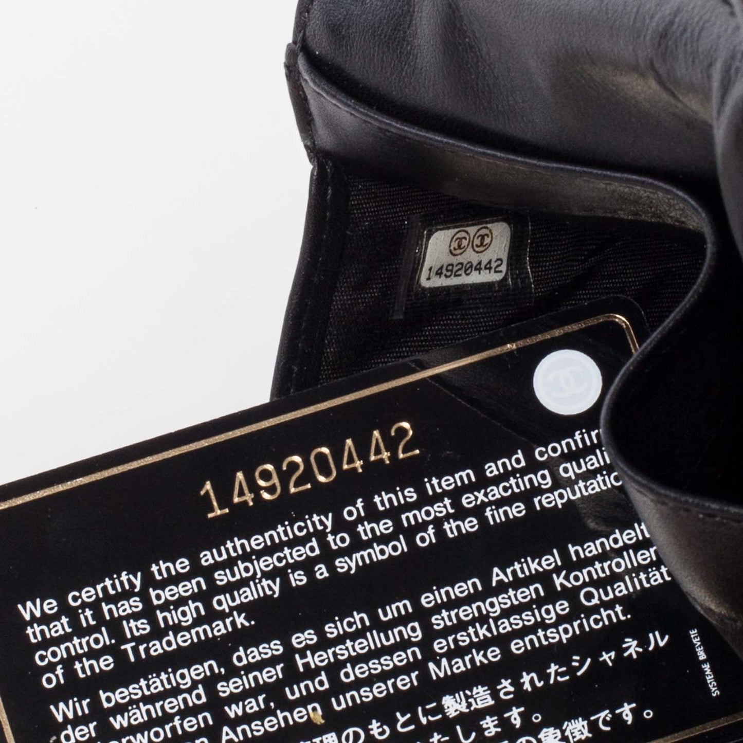 Caviar Leather Flap Wallet Black