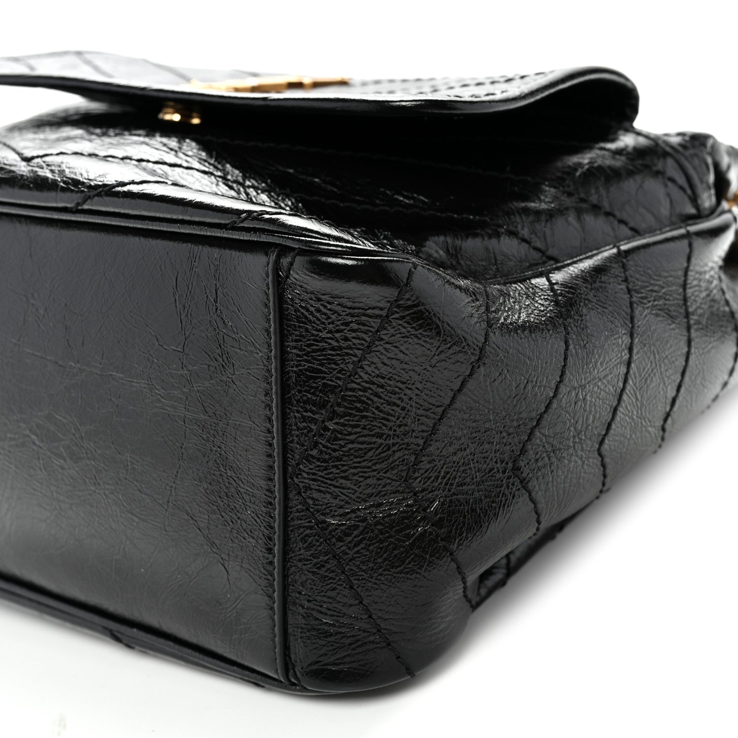 Saint Laurent Crinkled Calfskin Matelasse Monogram Small Niki Tote Black 10 of 10