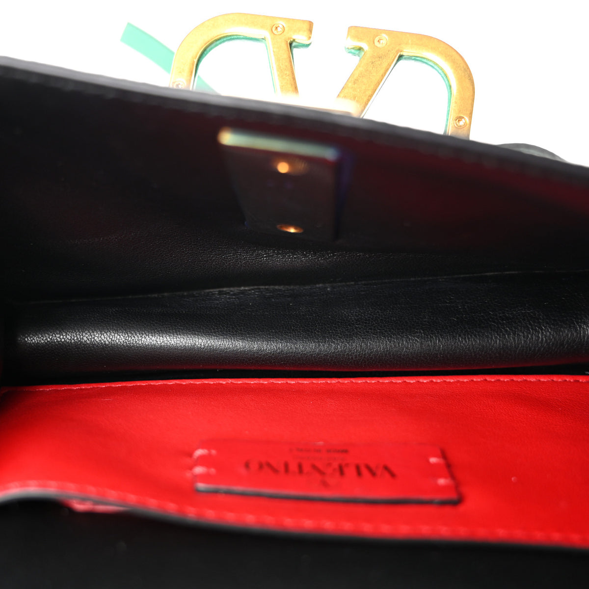 Grainy Calfskin VSling Belt Bag English Green