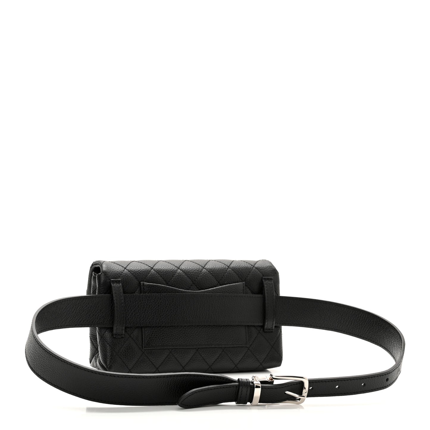 Grained Calfskin Quilted 2.55 Reissue Flap Belt Bag Clutch Black