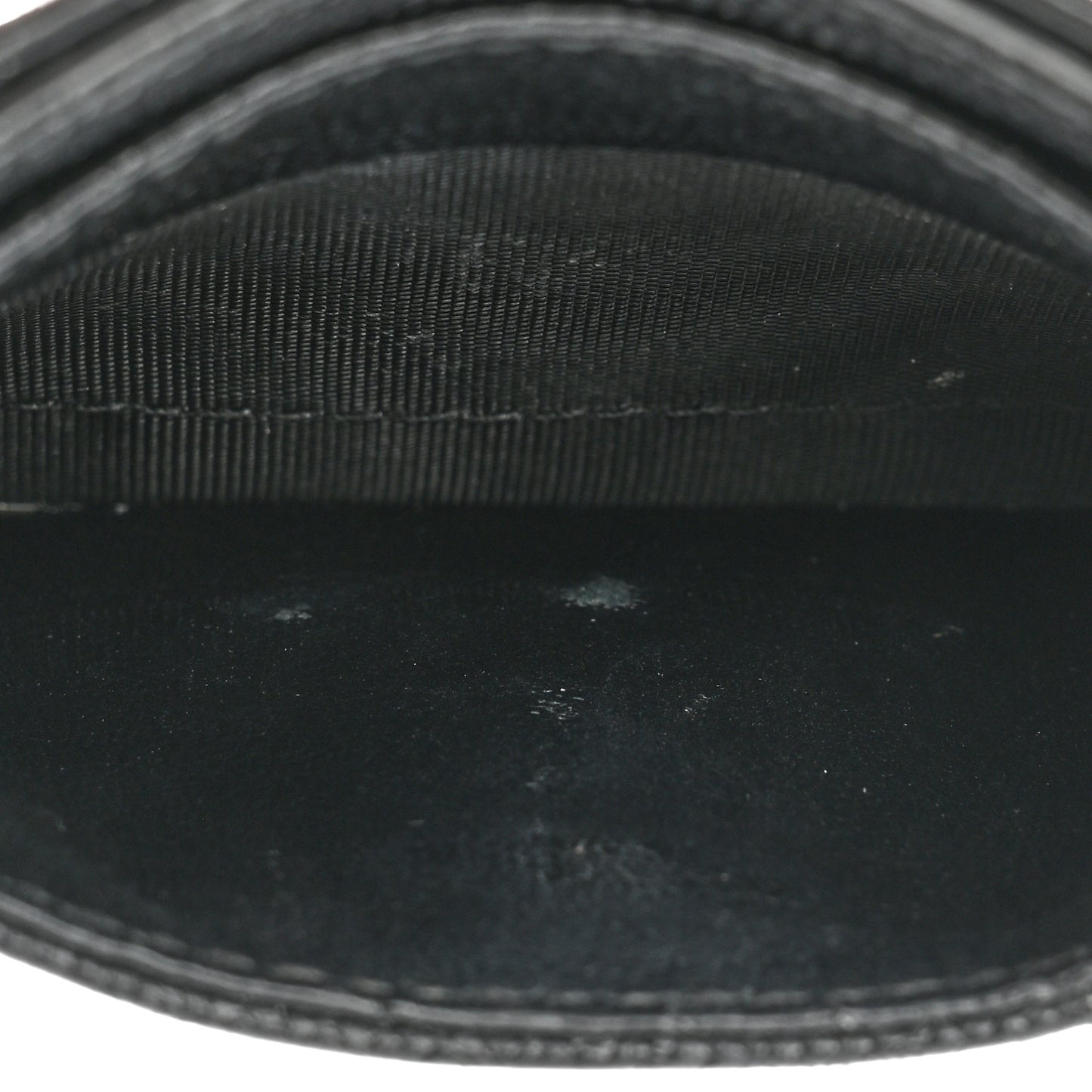 Grain De Poudre Matelasse Chevron Monogram Credit Card Case Black