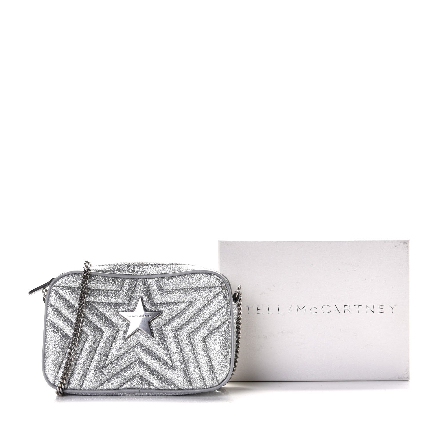 Stella McCartney Glitter Star Patch Shoulder Bag Silver 10 of 10