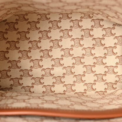 Celine Canvas Calfskin Triomphe Print Small Cabas Thais White 5 of 9
