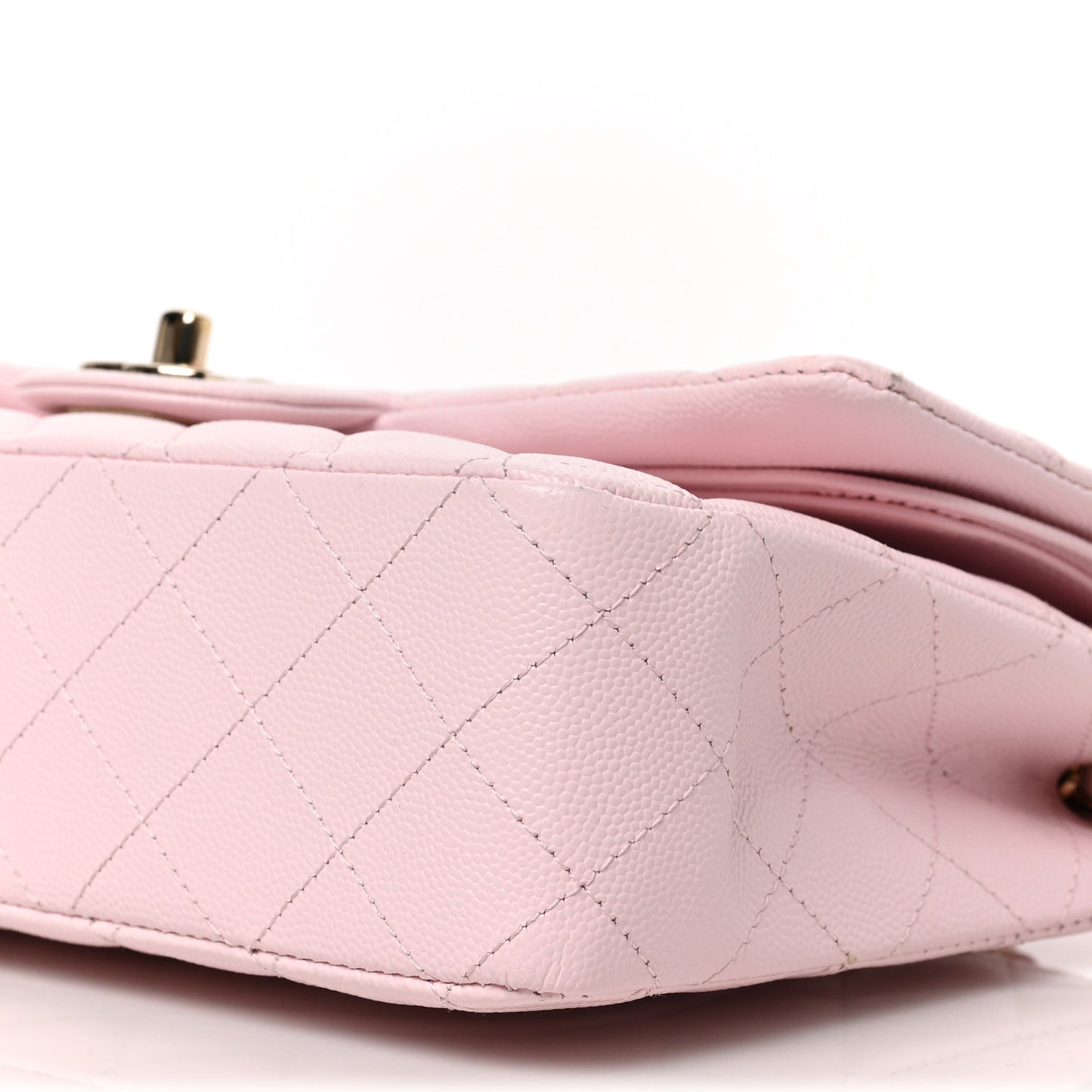 Caviar Quilted Medium Double Flap Light Pink
