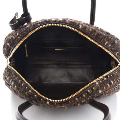 Prada Tessuto Tweed Vitello Bowling Bag Cacao Knicker 5 of 8