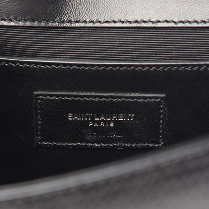 Saint Laurent Calfskin Snakeskin Effect Medium Classic Monogram Kate Satchel Black 6 of 7