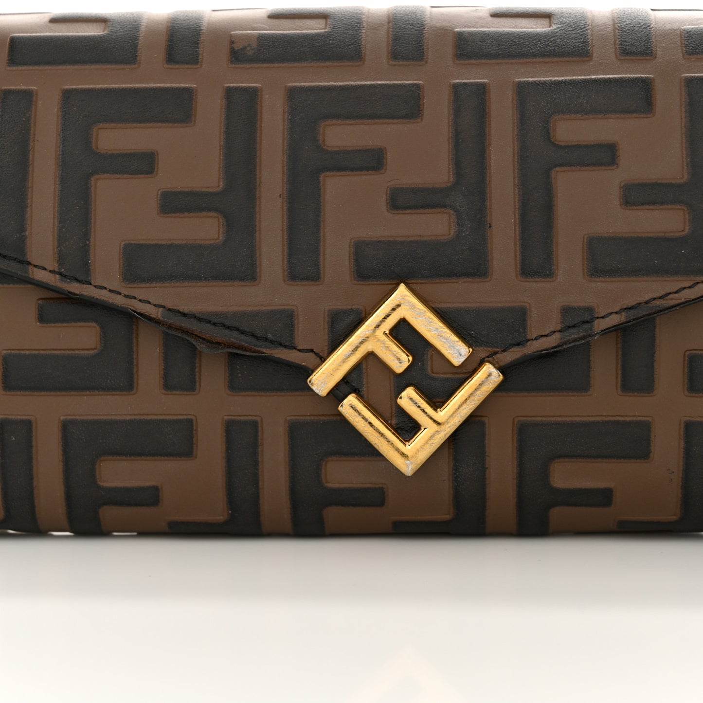 Vitello Soft FF Diamonds Continental Envelope Wallet On Chain Maya Black