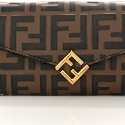 Fendi Vitello Soft FF Diamonds Continental Envelope Wallet On Chain Maya Black 12 of 14