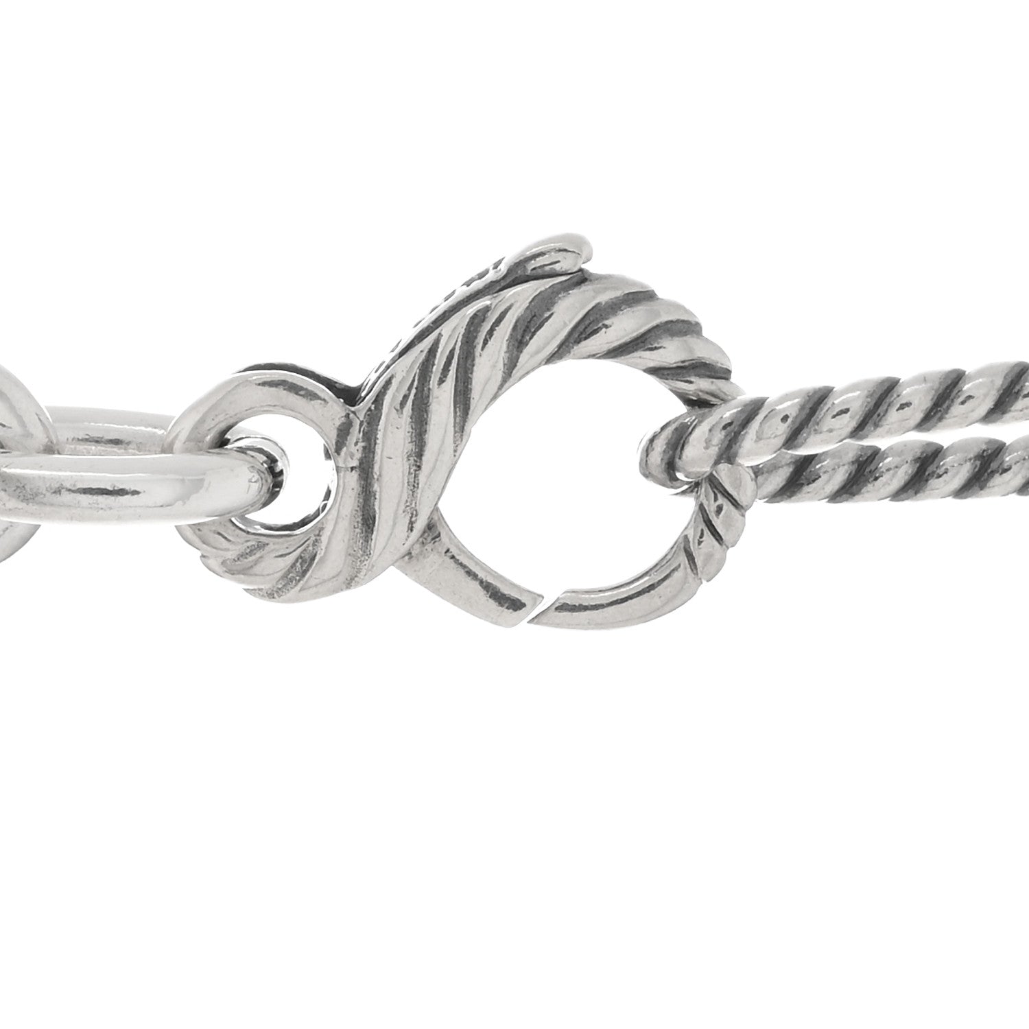 David Yurman Sterling Silver 18K Yellow Gold Prasiolite Figaro Station Necklace 3 of 4