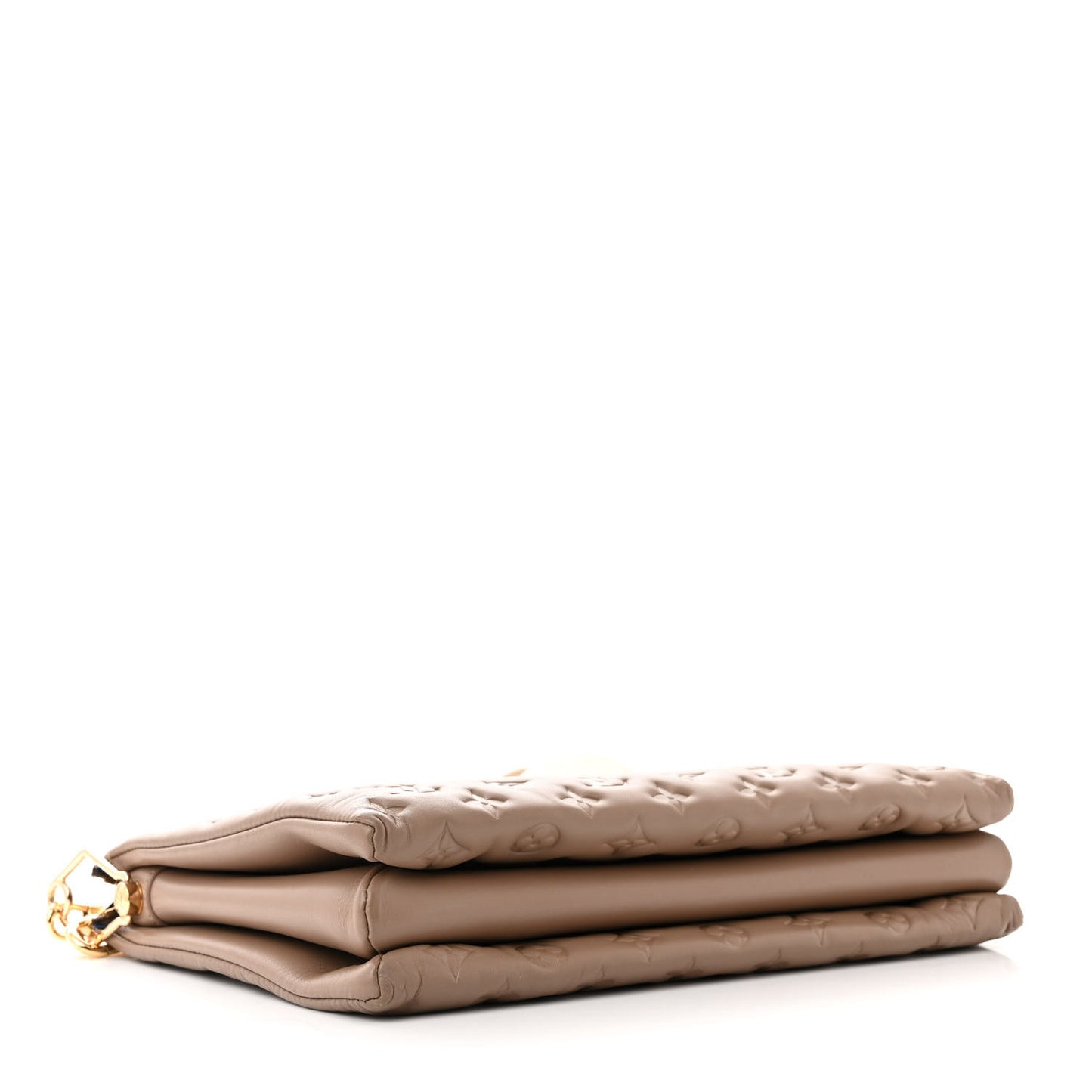 Lambskin Embossed Monogram Coussin MM Taupe