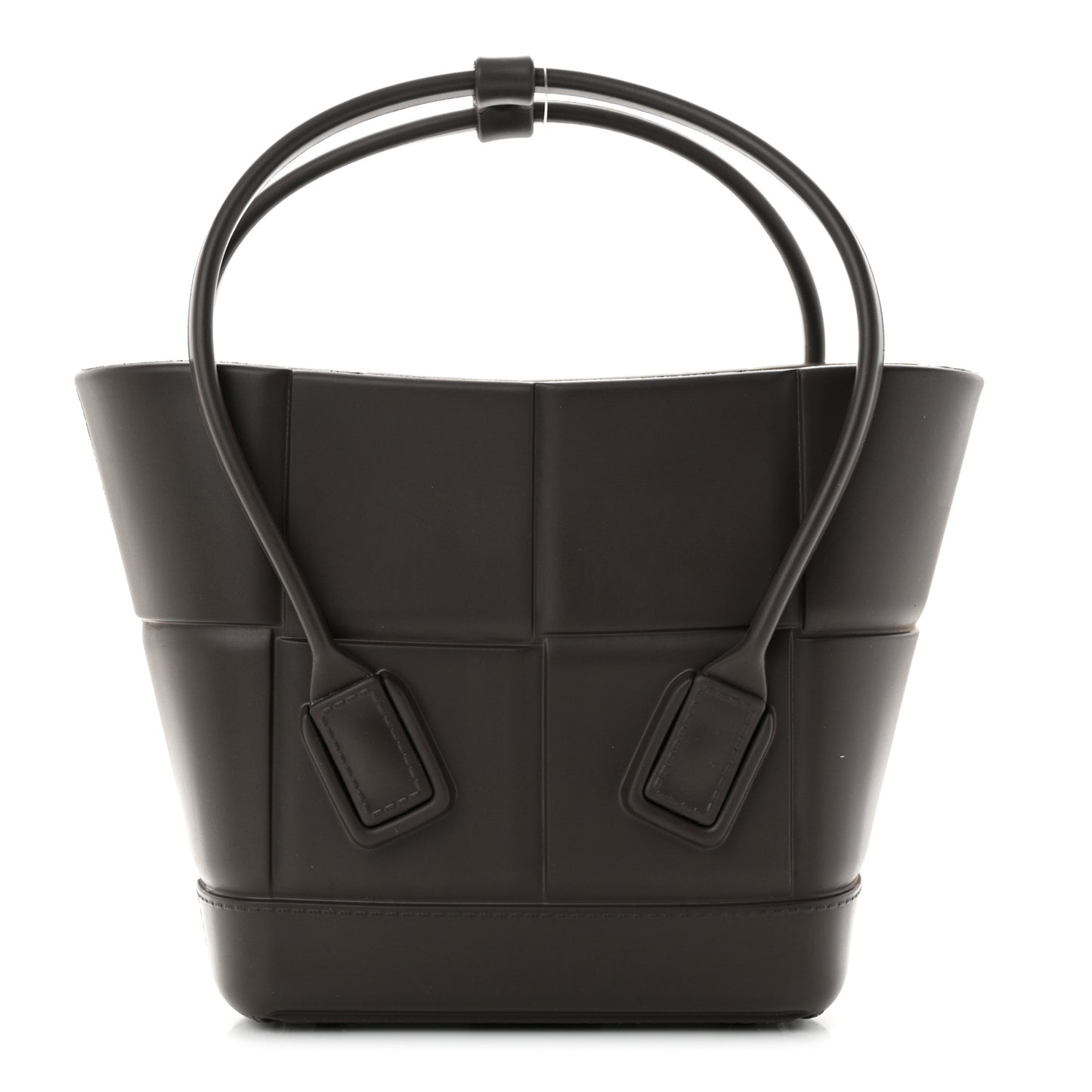 Rubber Intrecciato Mini Arco Tote Dark Brown