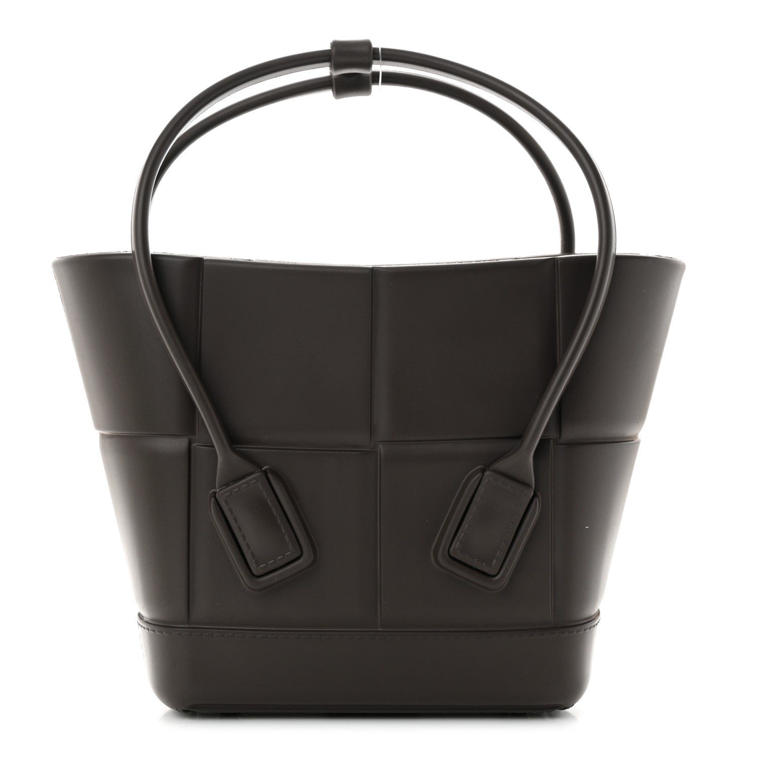 Bottega Veneta Rubber Intrecciato Mini Arco Tote Dark Brown 1 of 10