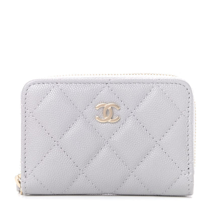 Chanel Caviar Quilted Zip Coin Purse Grey 1 of 4