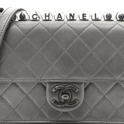 Chanel Metallic Goatskin Quilted Small Chic Pearls Flap Silver 8 of 10