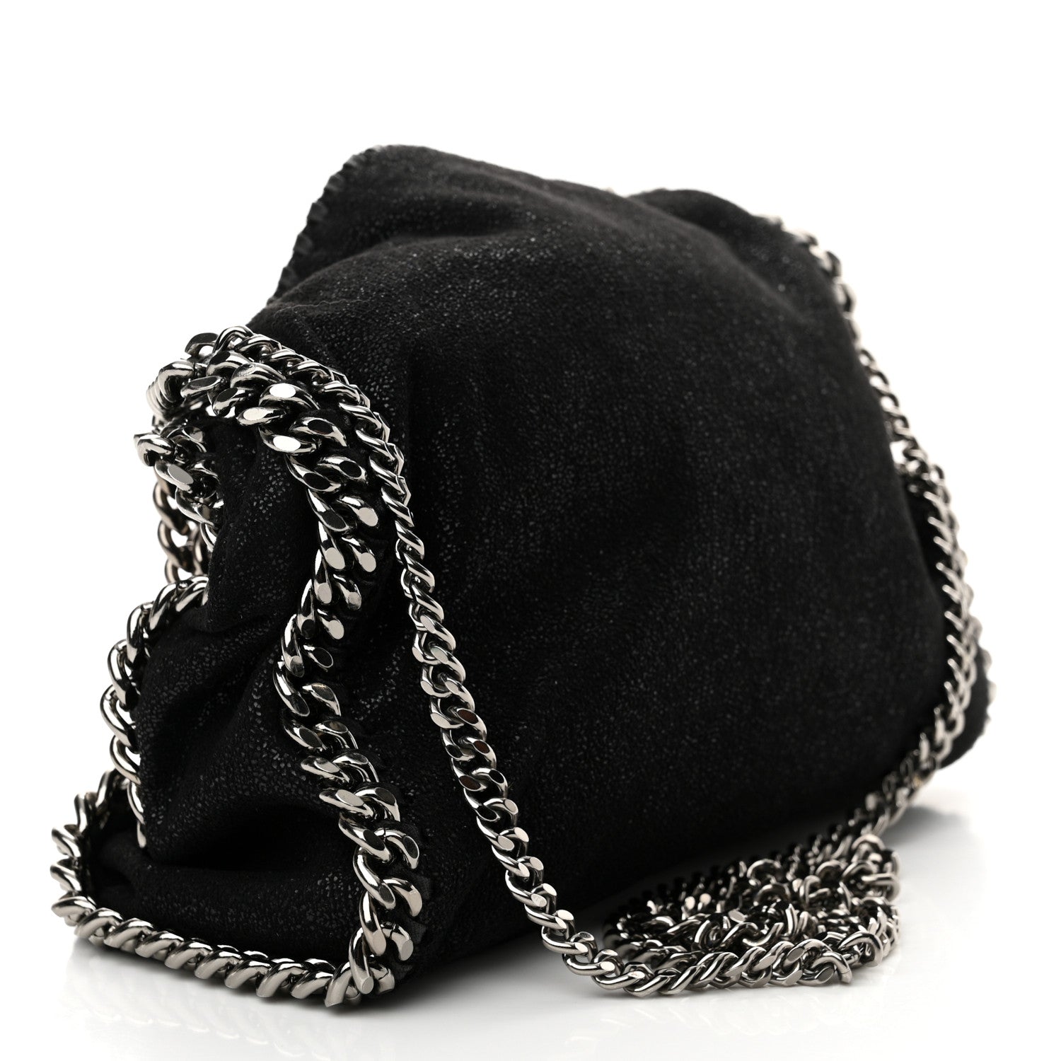 Stella McCartney Shaggy Deer Mini Falabella Fold Over Tote Black 3 of 10