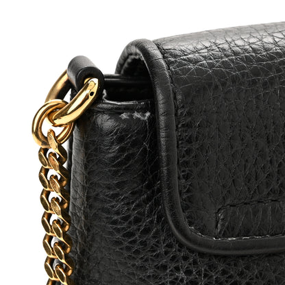 Gucci Pebbled Calfskin Small 1973 Chain Shoulder Bag Black 12 of 13