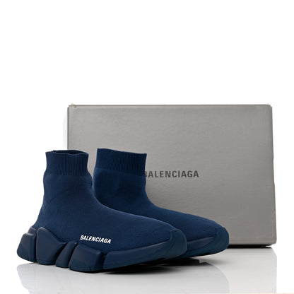 Balenciaga Technical 3D Recycled Knit Womens Speed 2.0 Sneakers 38 Monocolor Dark Navy 9 of 9