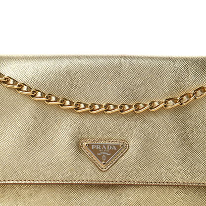 Prada Metallic Saffiano Chain Shoulder Bag Platino 13 of 13