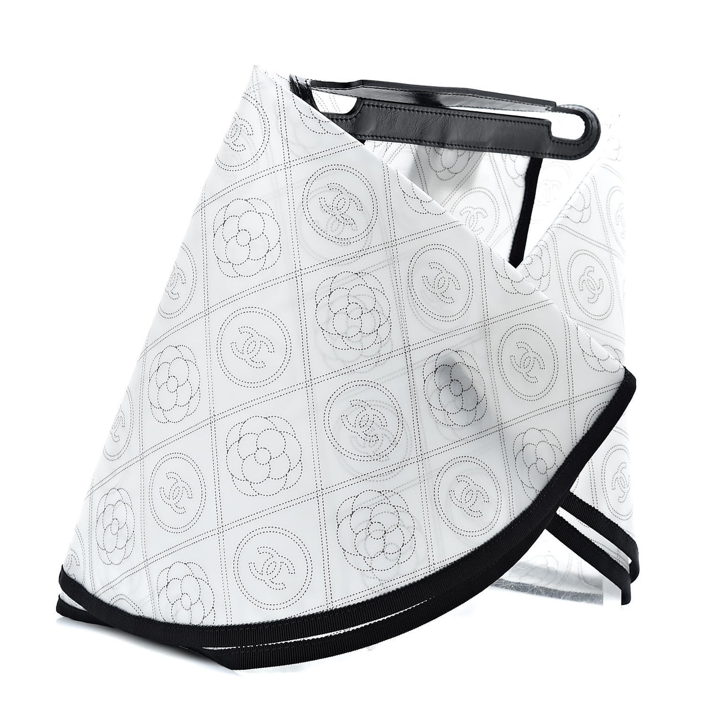 PVC Calfskin Coco Bag Raincoat White Black