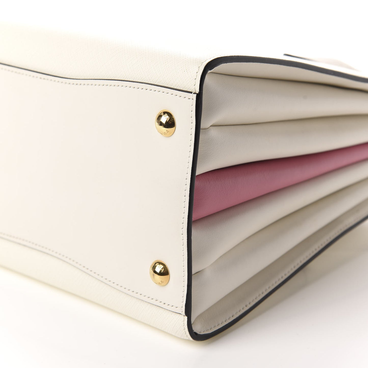 Saffiano City Calf Bibliotheque Bag White Begonia