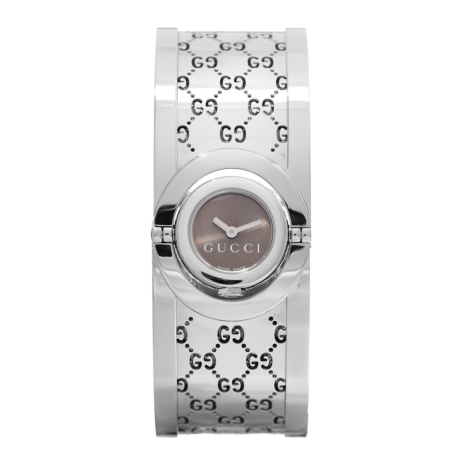 Gucci Stainless Steel 23mm Twirl Quartz Watch Brown 1 of 6