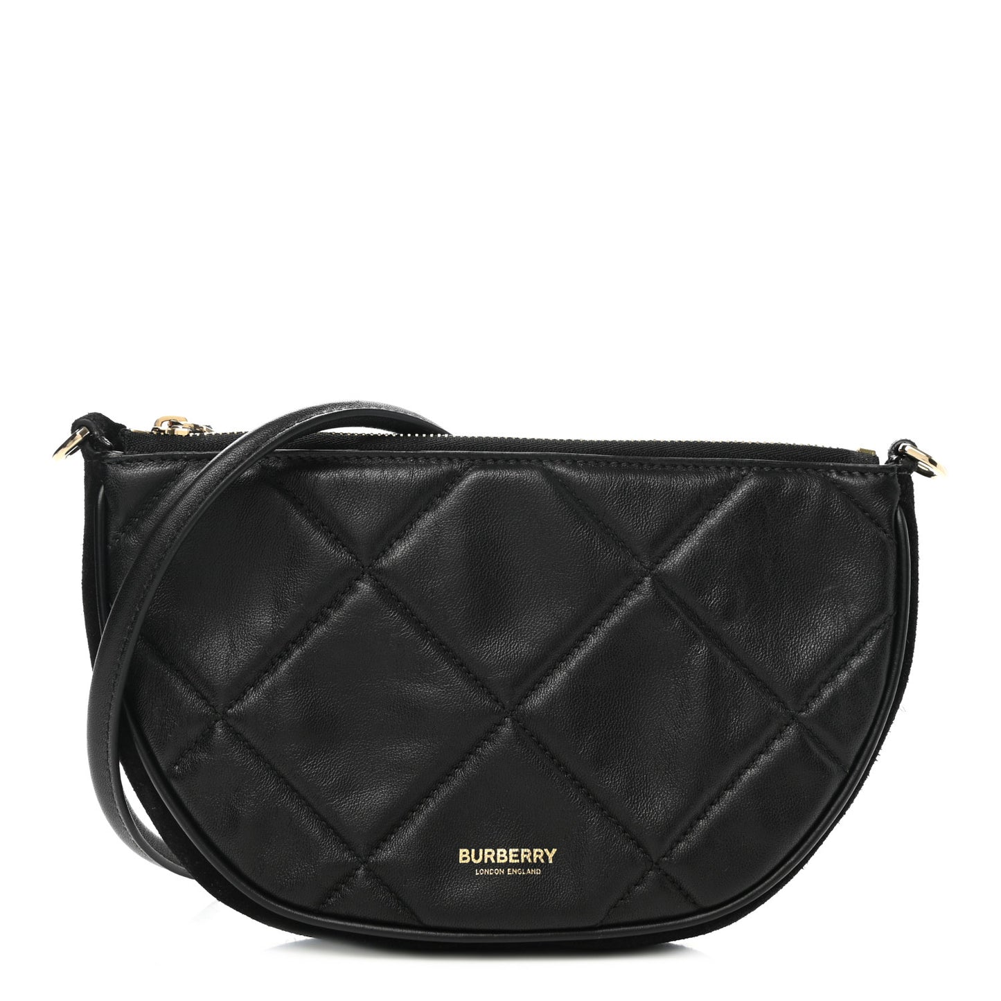Lambskin Quilted Olympia Pouch Black