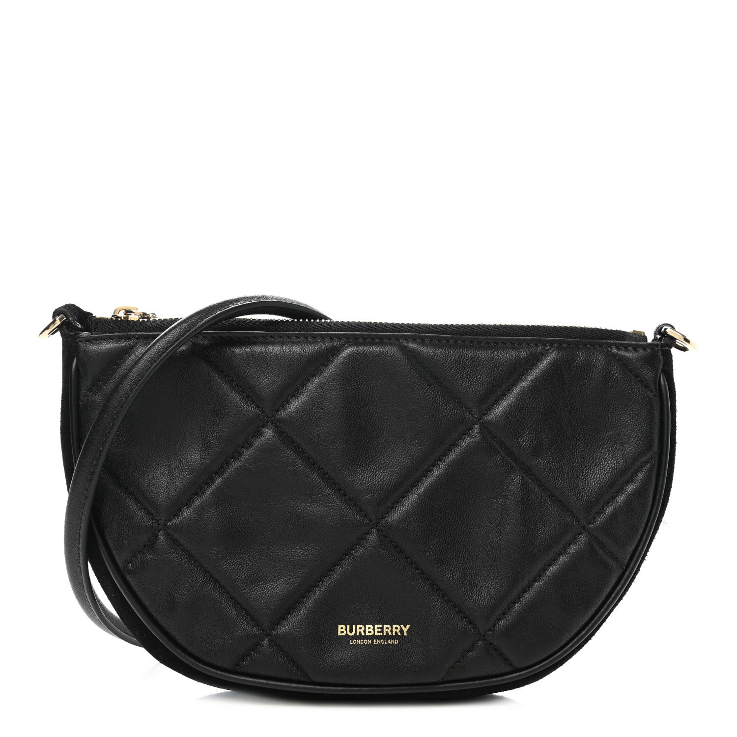 Burberry Lambskin Quilted Olympia Pouch Black 1 of 6