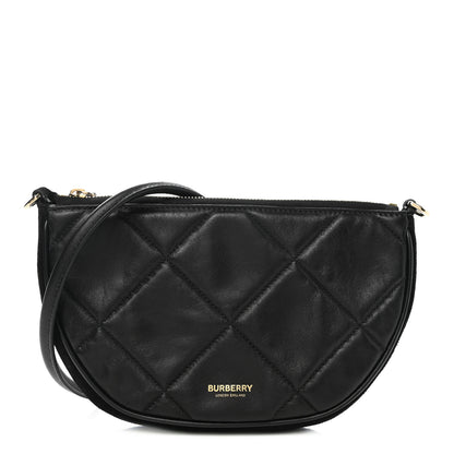 Burberry Lambskin Quilted Olympia Pouch Black 1 of 6
