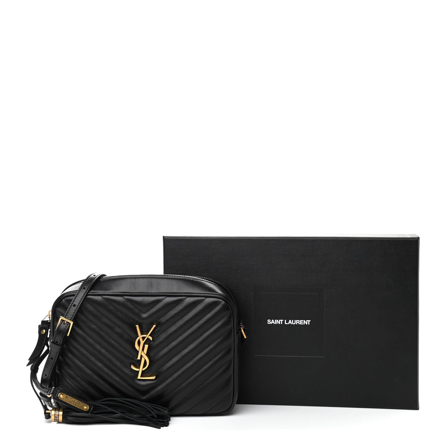 Saint Laurent Calfskin Matelasse Monogram Lou Camera Bag Black 11 of 11