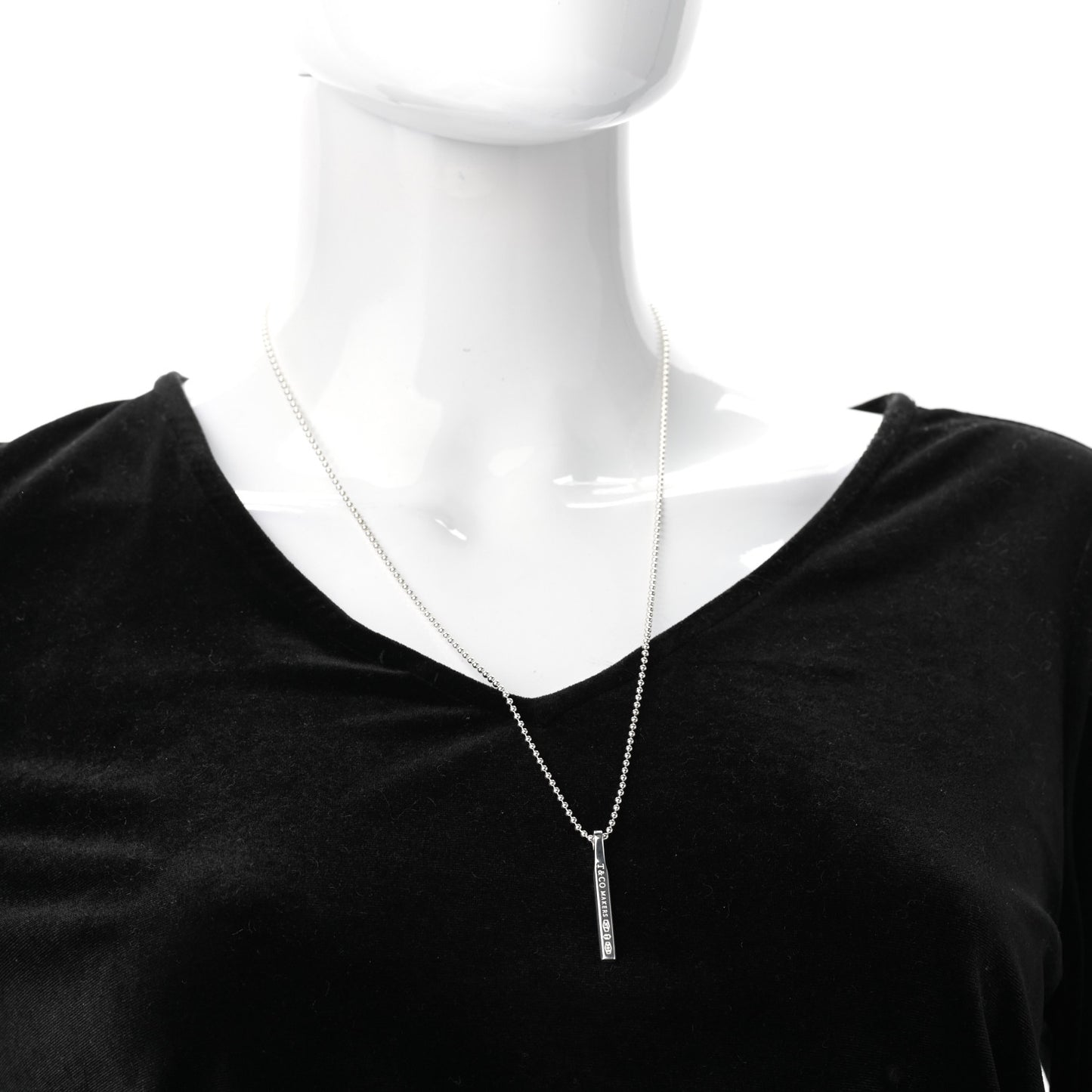 Sterling Silver 1837 Makers Bar Pendant Necklace