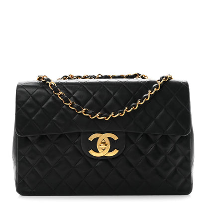 Chanel Lambskin Quilted XL Jumbo Single Flap Black 1 of 11