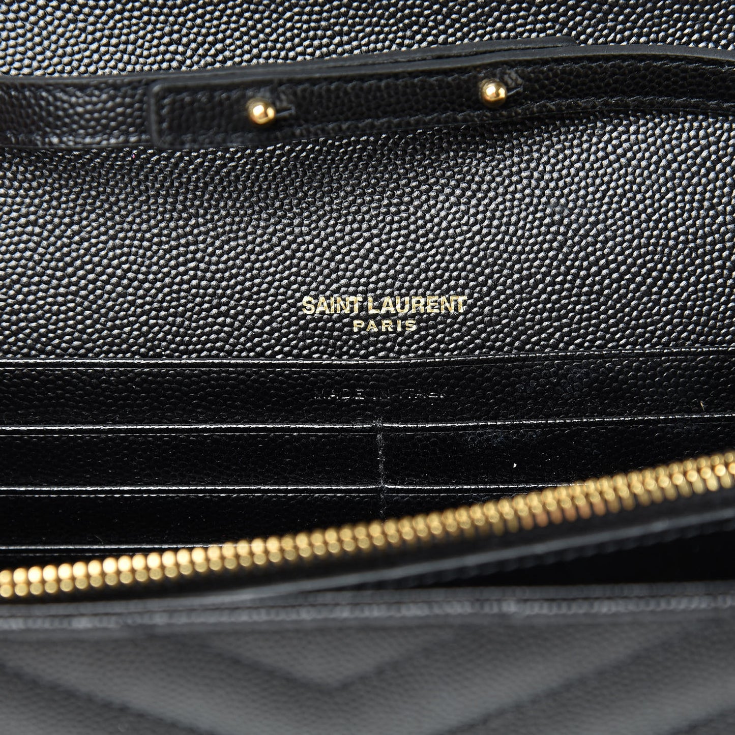 Grain De Poudre Matelasse Chevron Monogram Chain Wallet Black