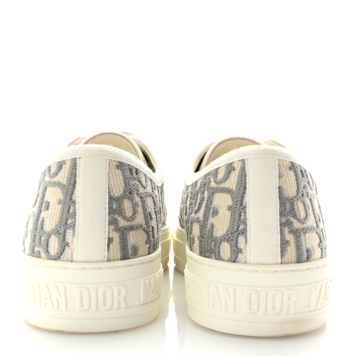 Canvas Oblique Walk'N'Dior Low Top Sneakers 38 Grey Stone