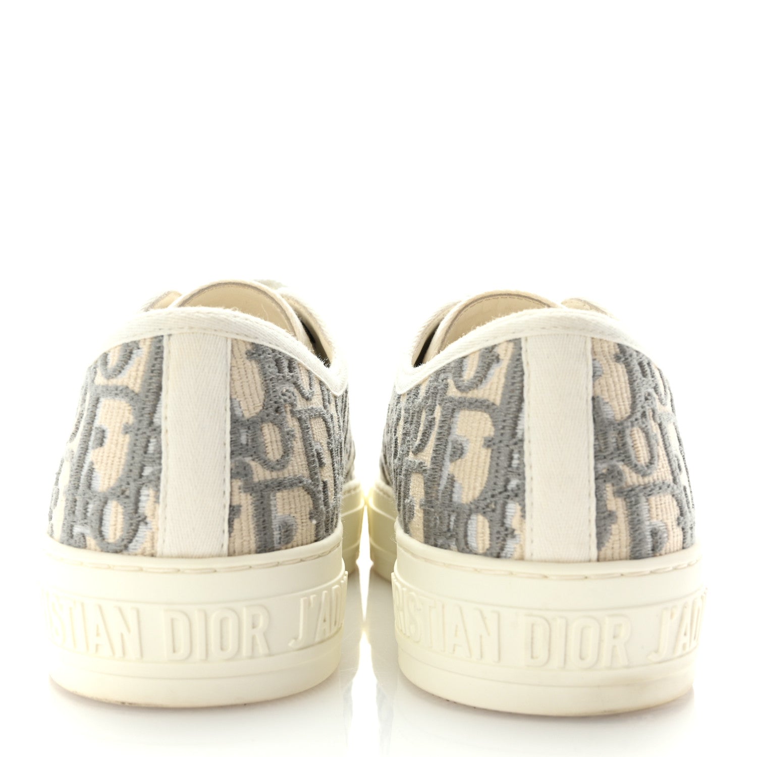 Christian Dior Canvas Oblique Walk'N'Dior Low Top Sneakers 38 Grey Stone 6 of 11