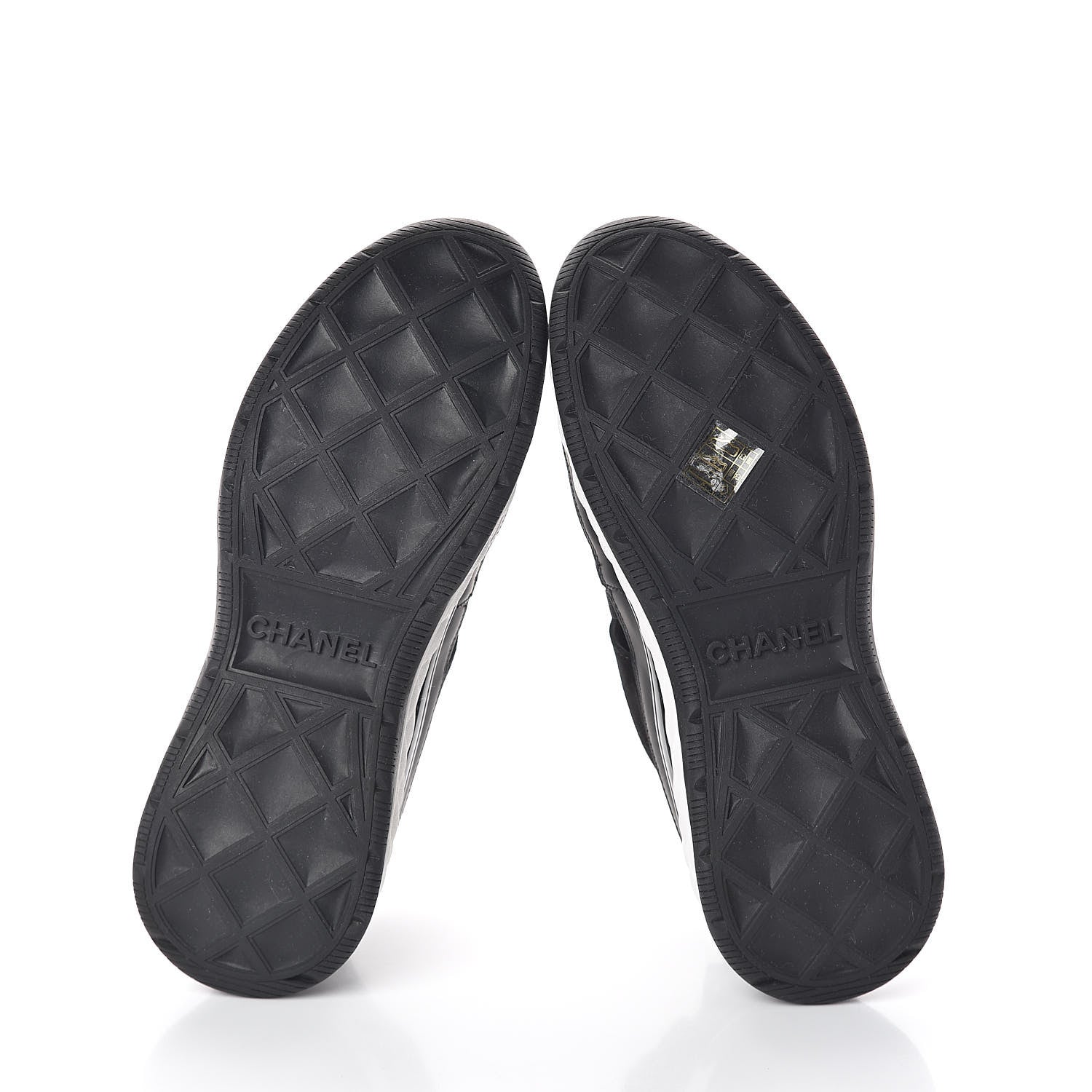 Chanel Fabric Calfskin Suede CC Sneakers 39 Black 7 of 7