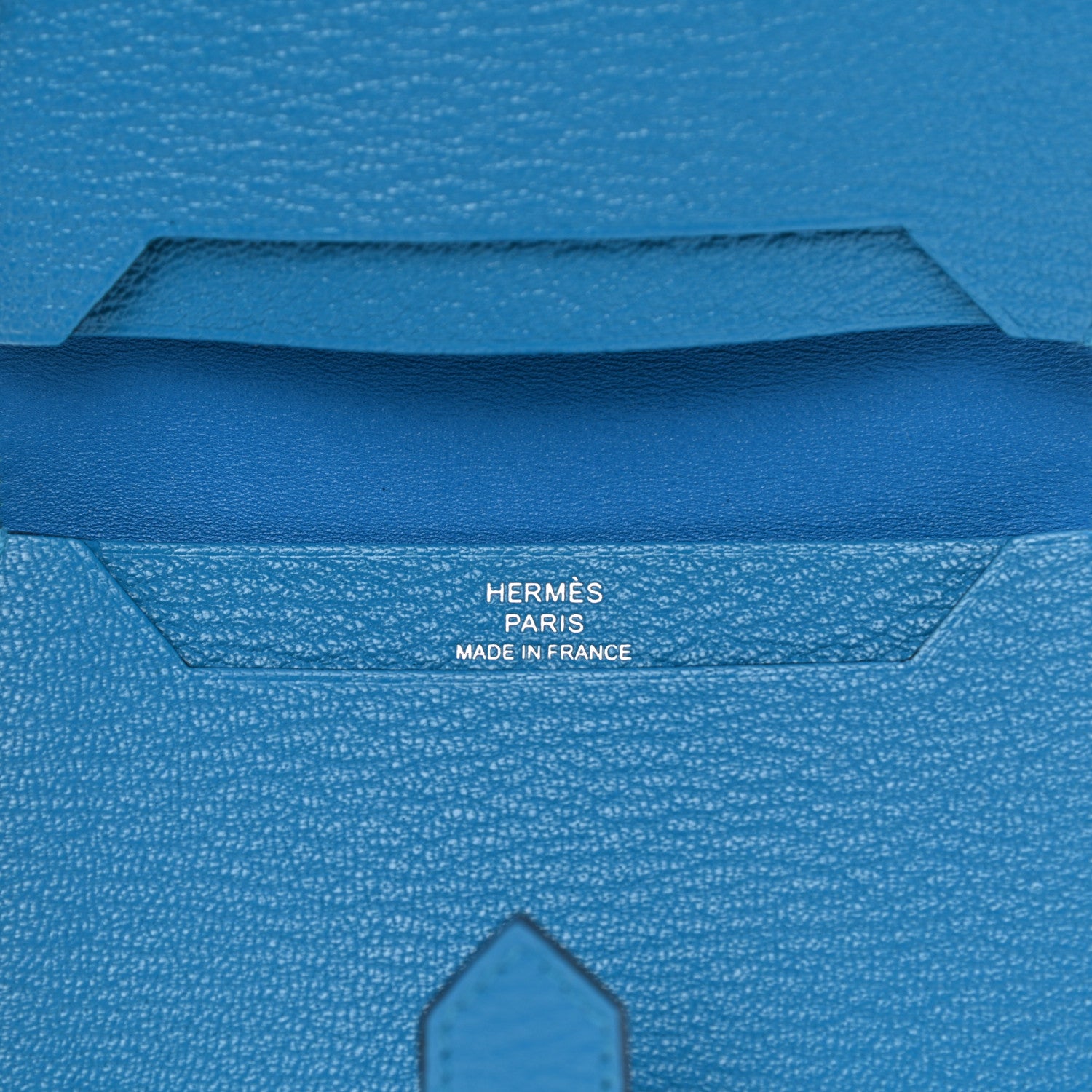 Hermes Chevre Mysore Bearn Card Holder Wallet Bleu Paradis 6 of 8