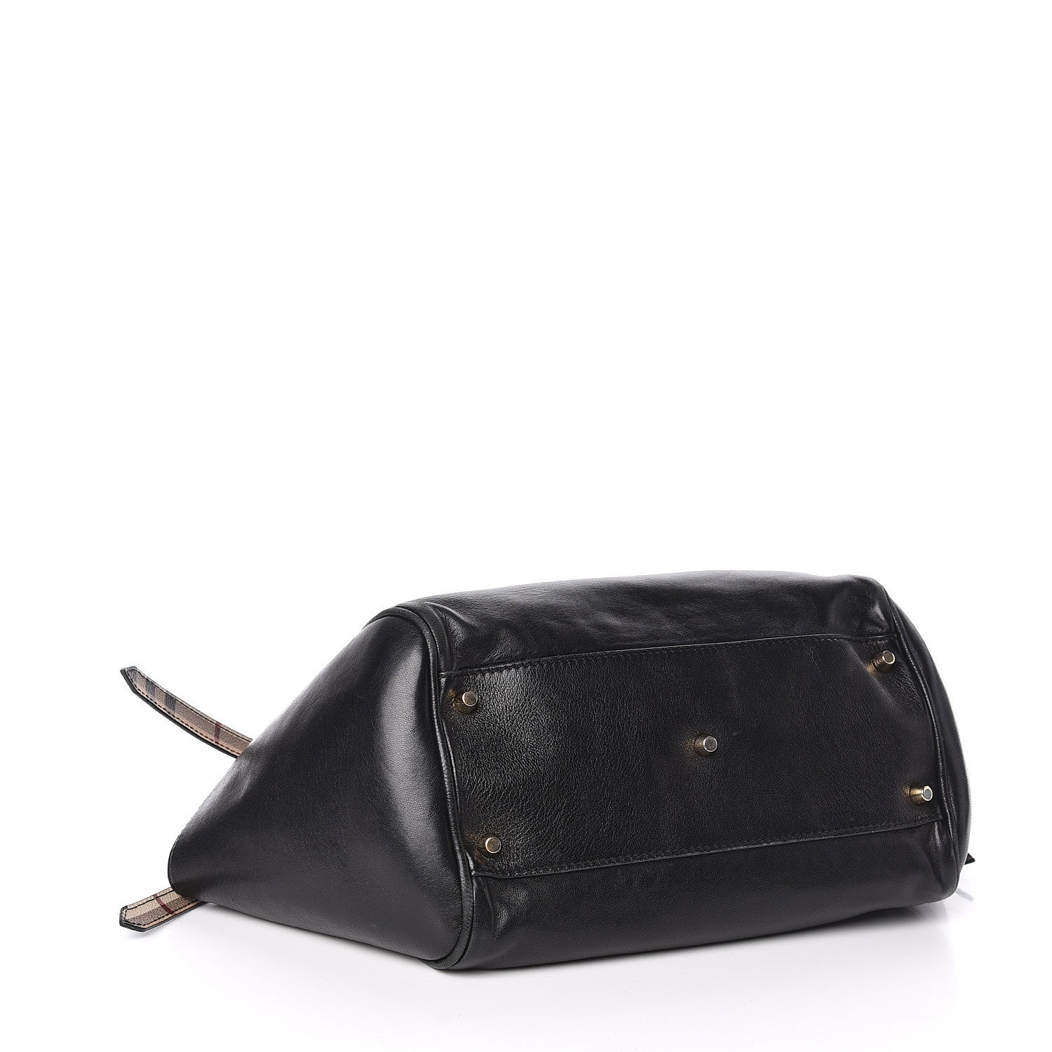 Burberry Calfskin Haymarket Check Small Canterbury Tote Black 9 of 21