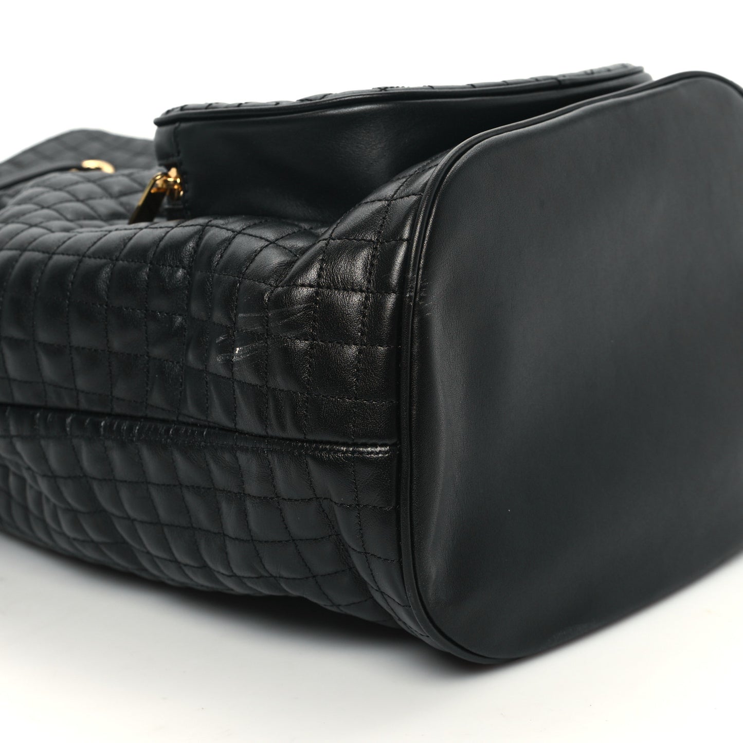 Calfskin Quilted Medium C Backpack Black