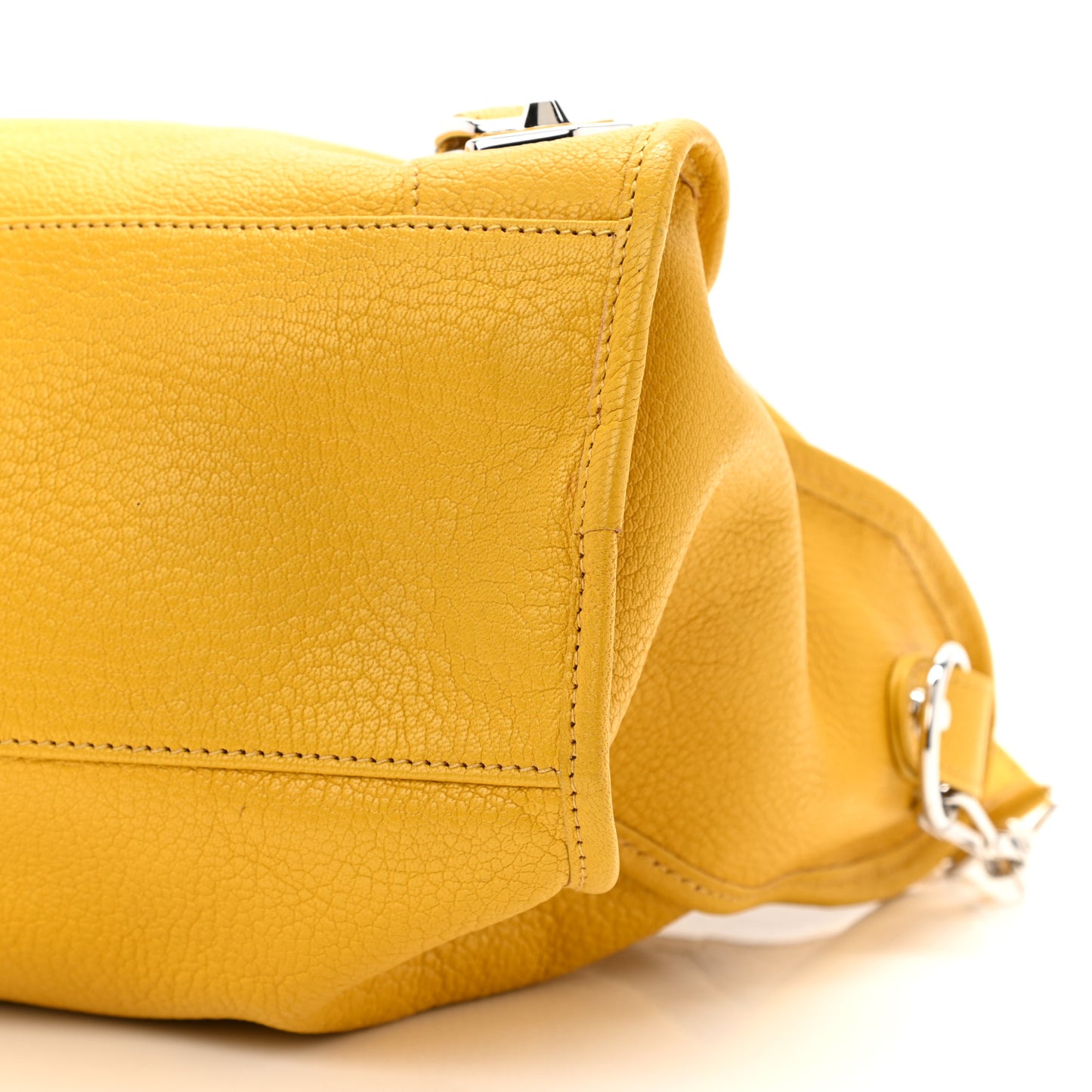 Chevre Silver Metallic Edge Hardware City Jaune Epi
