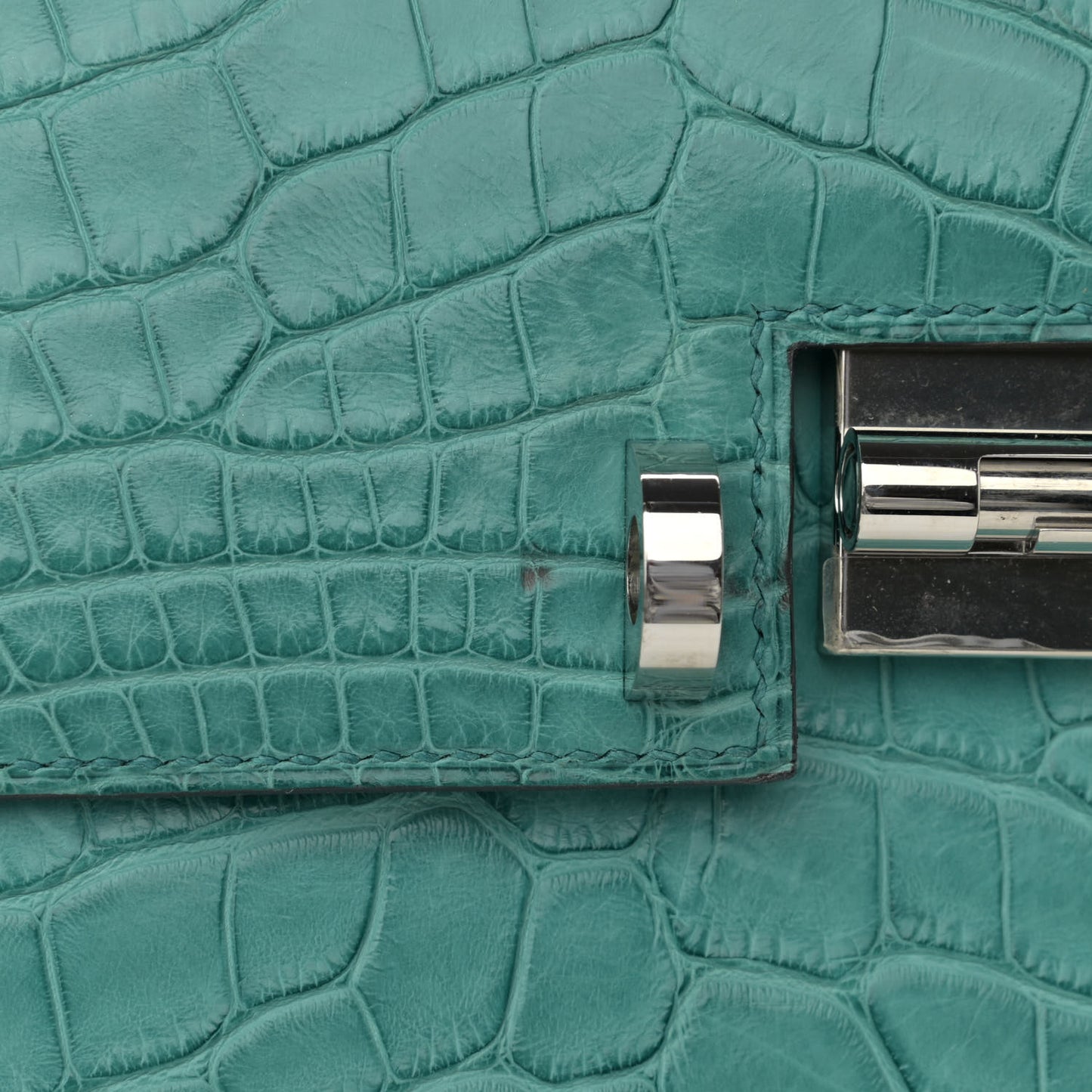 Matte Alligator Verrou 21 Bleu Paon
