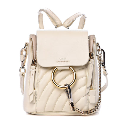 Chloe Calfskin Quilted Mini Faye Backpack Natural White 1 of 13