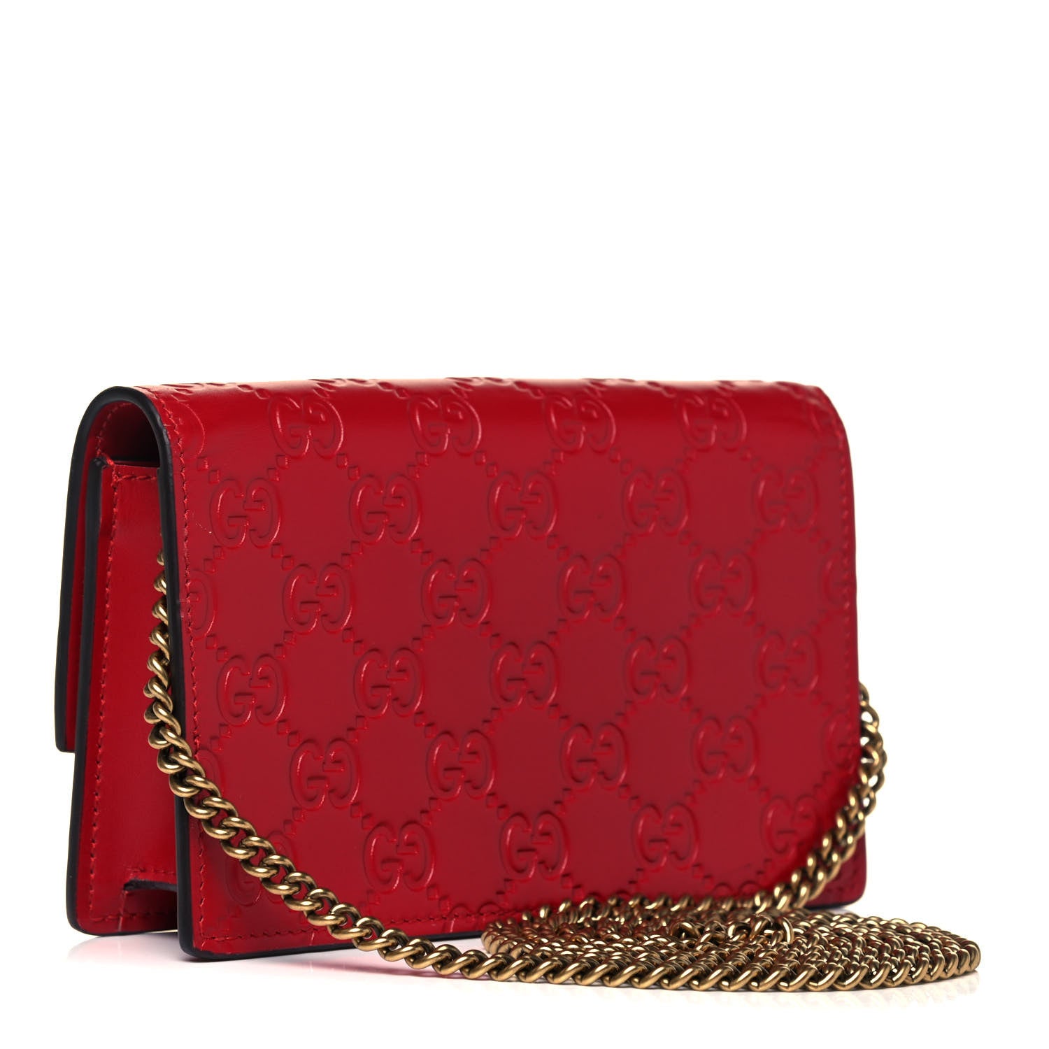 Gucci Guccissima Mini Cherry Chain Bag Hibiscus Red 3 of 9