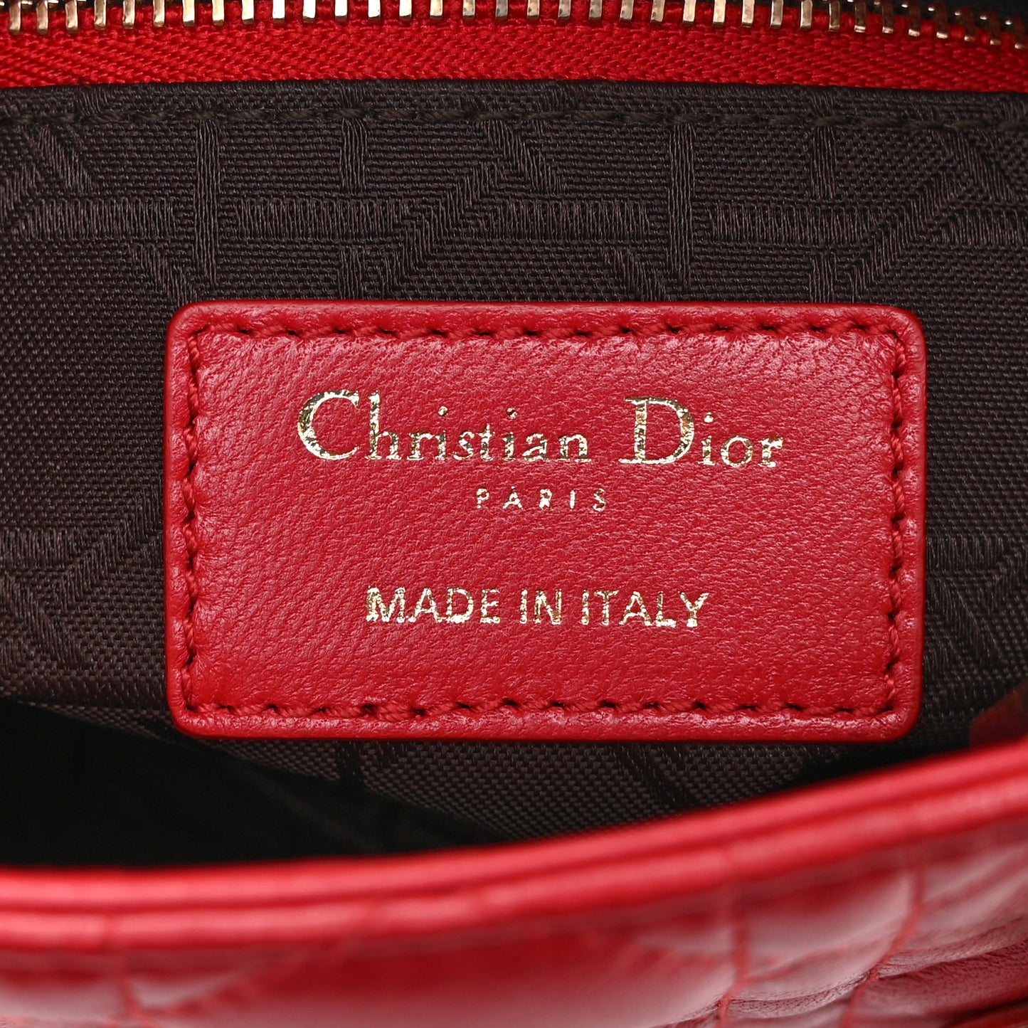 Lambskin Cannage Mini Lady Dior Red