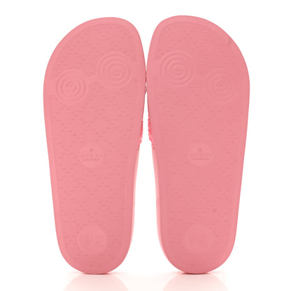 Gucci Rubber GG Monogram Perforated Womens Slide Sandals 38 Rose Box 5 of 8